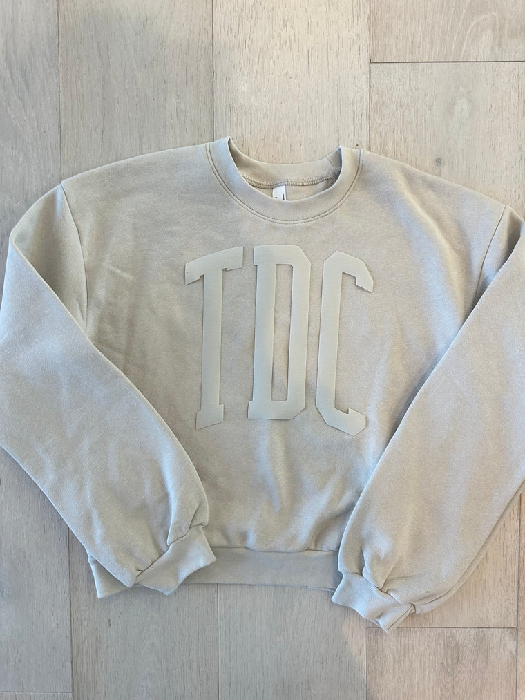 TDC - BONE FLEECE CROP CREW