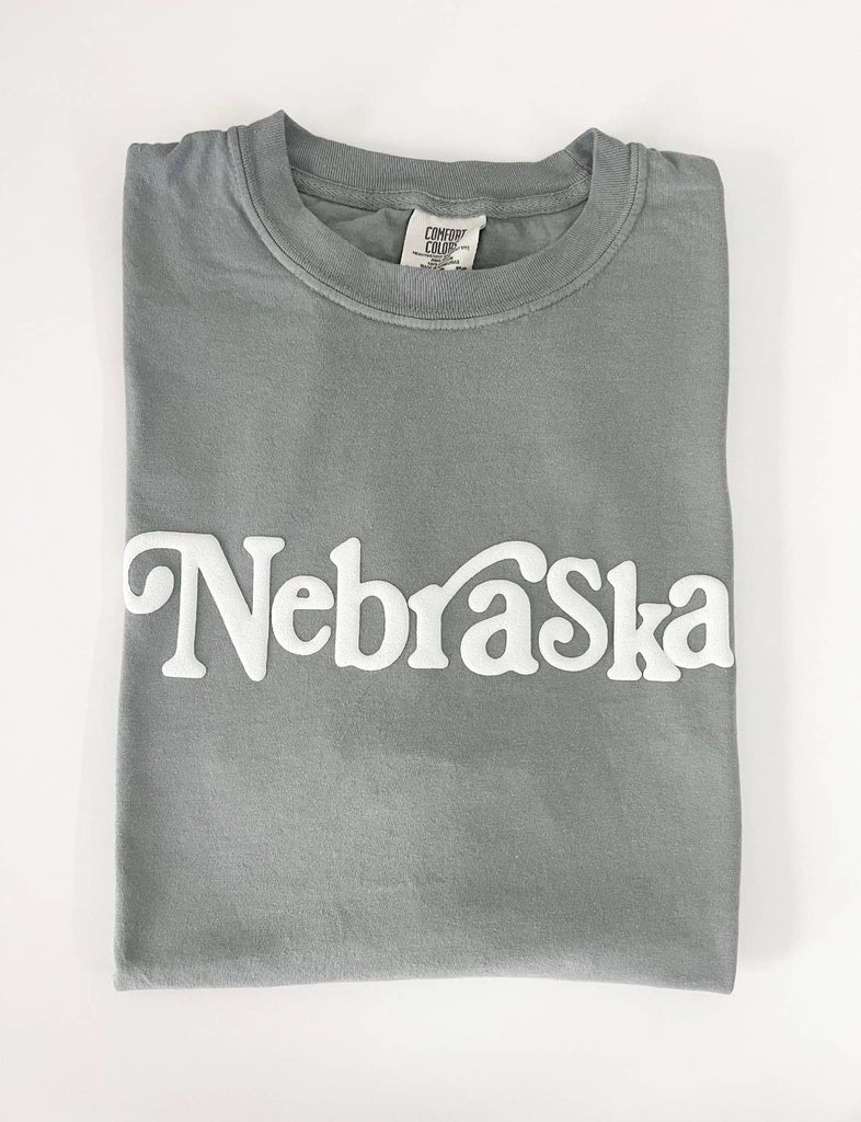 402threads - Nebraska Puff T-shirt: Green / Medium