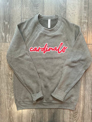 CARDINALS - GREY SPONGE FLEECE CREW