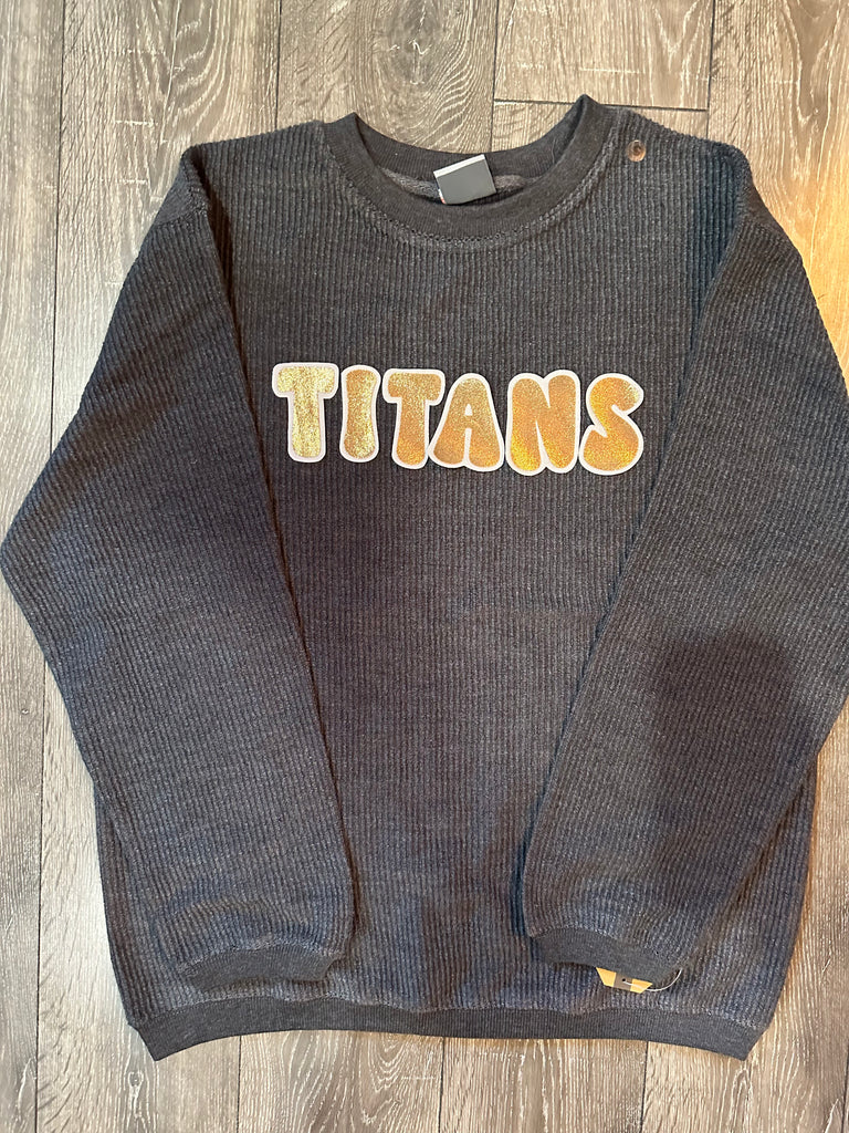 TITANS - GREY RIBBED CREW