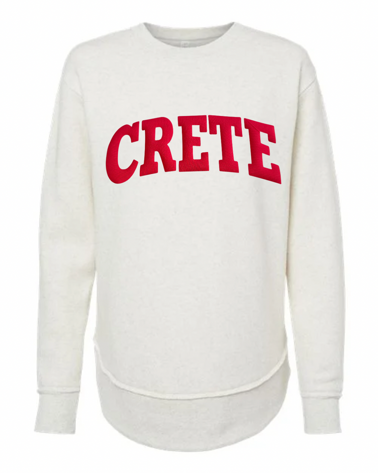 RED CRETE - WOMENS FLEECE LONG CREW