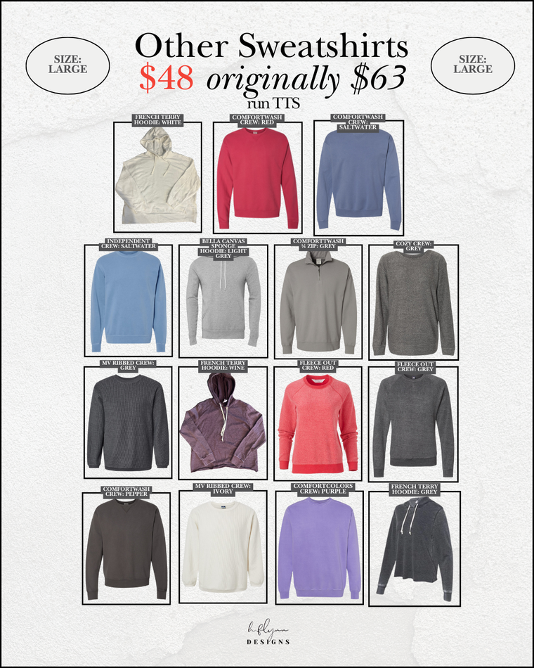 SIZE LARGE | VARIOUS STYLES