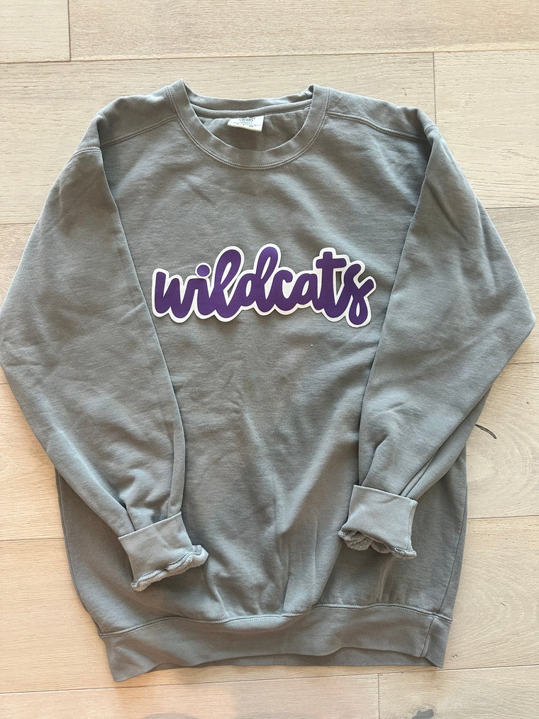 MODERN WILDCATS - GREY COMFORT COLORS CREW