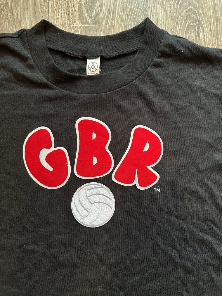 GBR WITH VOLLEYBALL - BLACK CROP TEE
