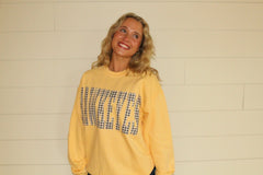 GINGHAM HAWKEYES - BUTTER YELLOW CREW