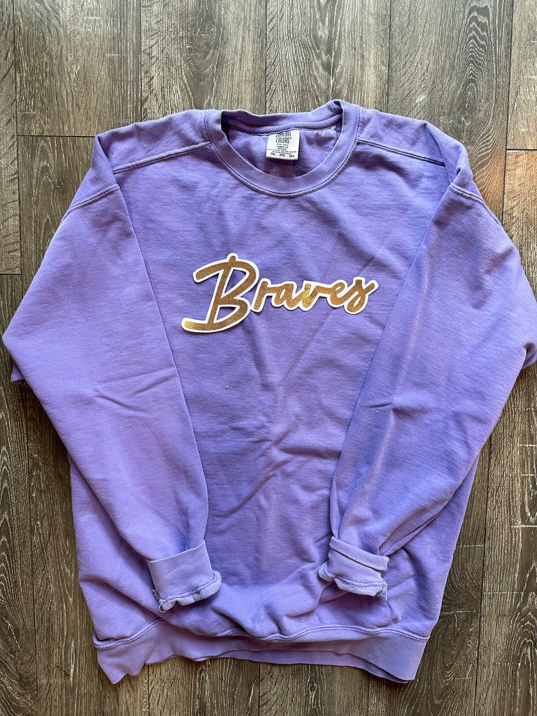 BRAVES - PURPLE COMFORT COLORS CREW