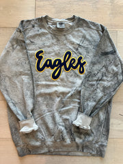 NAVY/WHITE EAGLES - GREY DYED COMFORT COLORS CREW