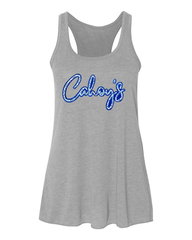 BLUE FLORAL/BLUE CAHOY'S  - GREY RACERBACK TANK