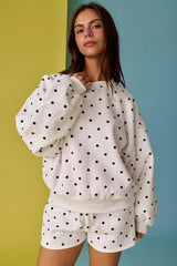 Papermoon - PX19825 - Small Polka Dot Fleece Set: WHITE/BLACK DOT / S-M-L (3-2-1)
