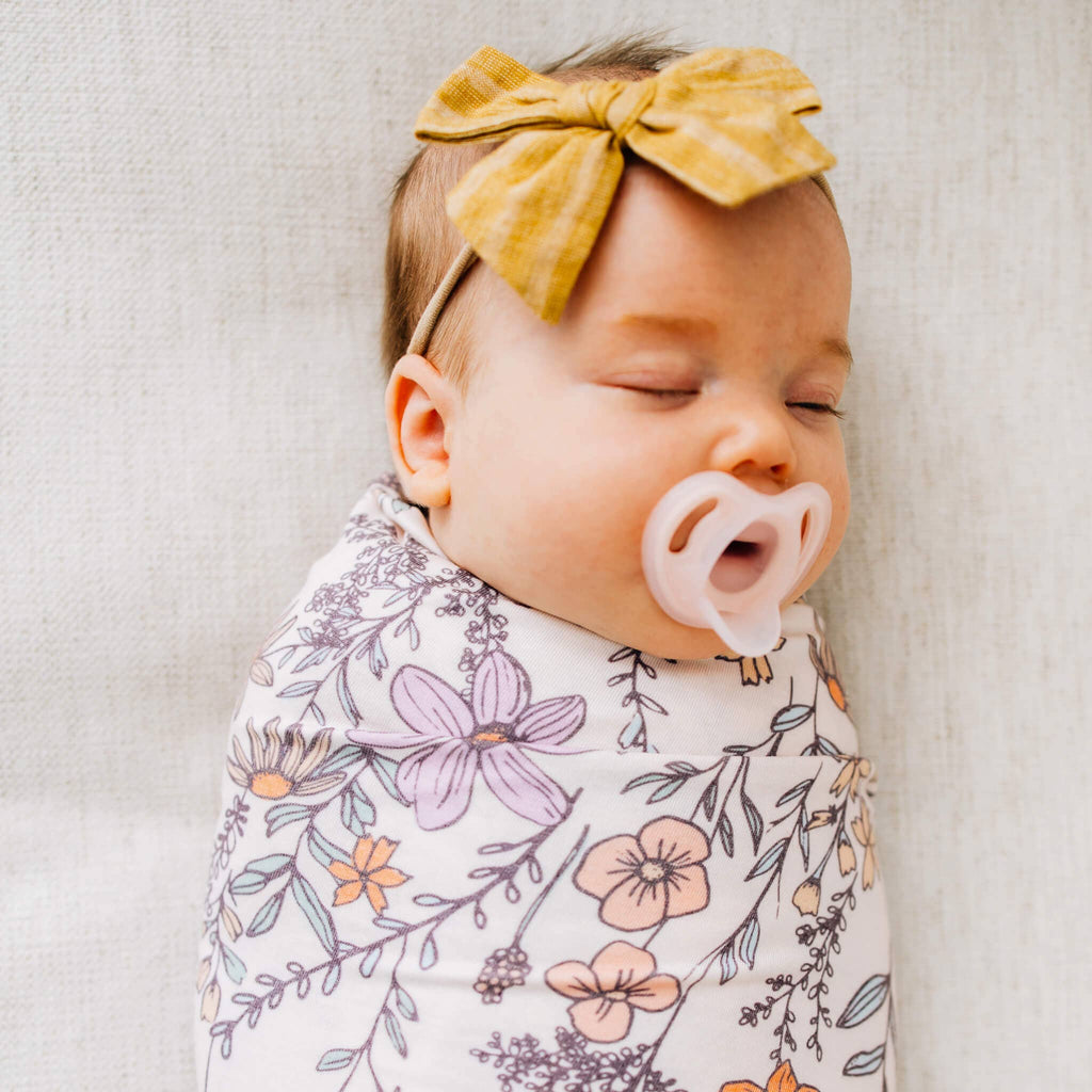 Copper Pearl - Knit Swaddle Blanket - Flora
