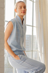 Rae Mode - MODAL SCUBA STRIPE LUXE V-NECK SLEEVELESS TOP: Brink Pink/Cream / S-M-L(2-2-2)