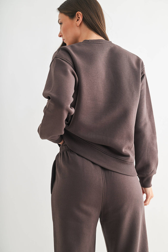 Mono B - Classic Fit Fleece Sweatshirt: PEARLED IVORY / S:M:L (2:2:2)