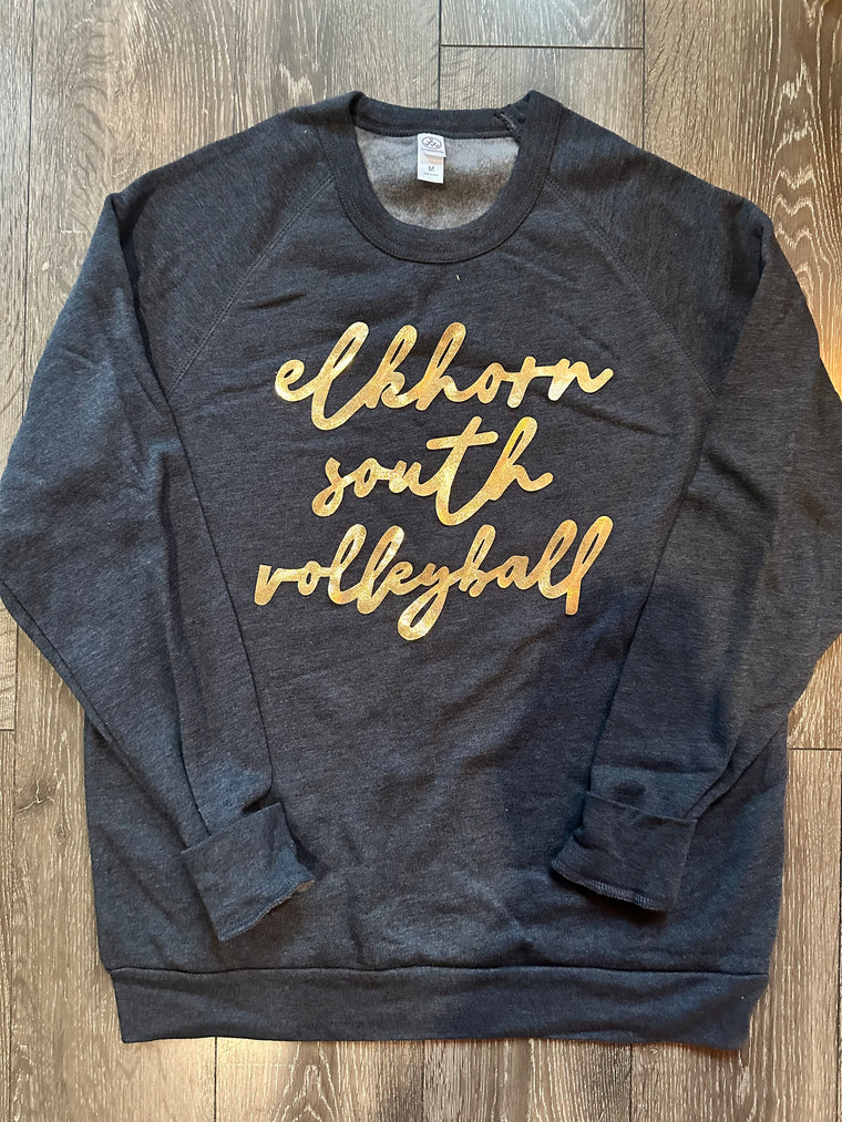 DAINTY ELKHORN STORM VOLLEYBALL - GREY FLEECE CREW