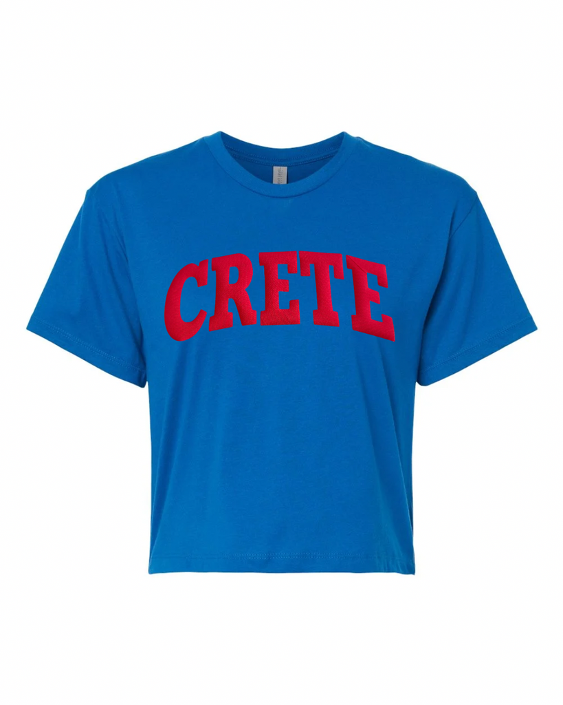 RED CRETE - BLUE CROP TEE