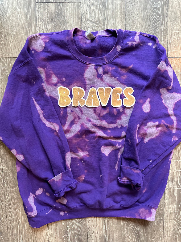 BUBBLE BRAVES - PURPLE DYED CREW