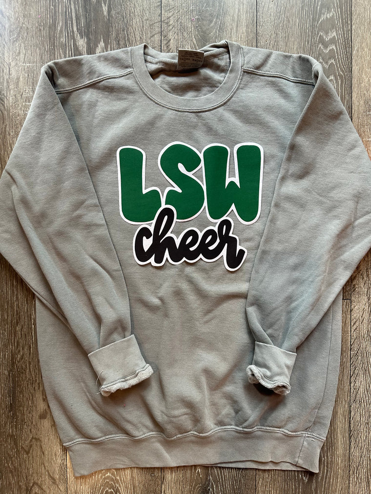 LSW CHEER - GREY COMFORT COLORS CREW