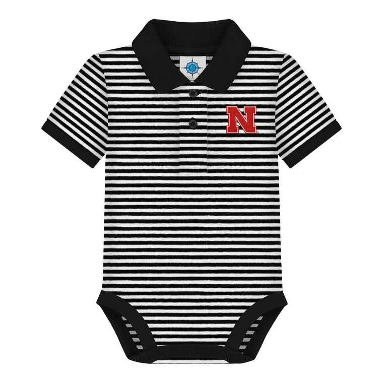 Creative Knitwear - Nebraska Cornhuskers Striped Infant Bodysuit: Red / 12 Months