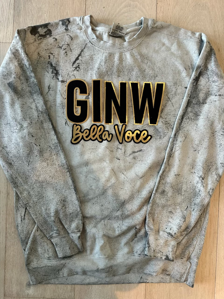 GINW BELLA VOCE - GREY DYED COMFORT COLORS CREWNECK