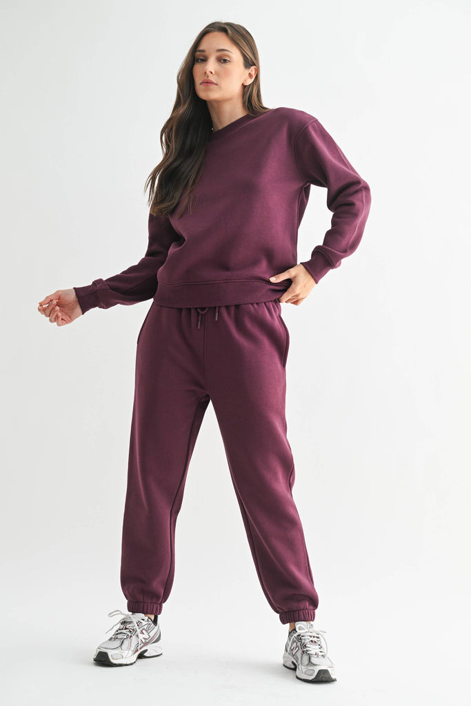 Mono B - Classic Fit Fleece Sweatshirt: PEARLED IVORY / S:M:L (2:2:2)