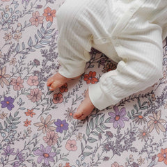 Copper Pearl - Premium Knit Fitted Crib Sheet - Flora