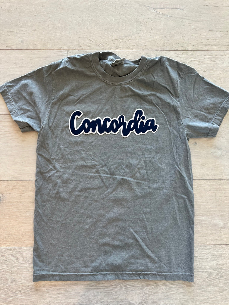 MODERN NAVY CONCORDIA  - GREY COMFORT COLORS TEE (YOUTH + ADULT)