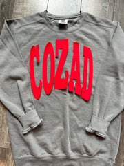 VARSITY RED COZAD - GREY COMFORT COLORS CREW