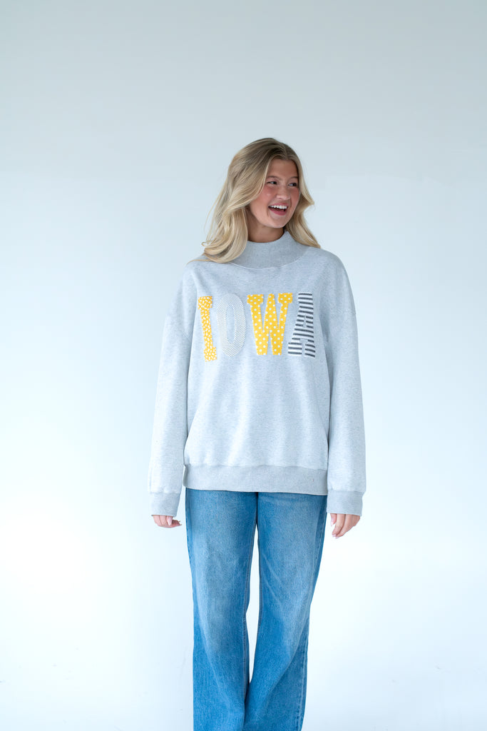 PATCHWORK HAWKEYES - GREY MOCKNECK
