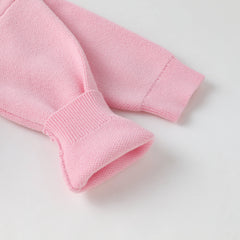 Lil Cactus - Pink Christmas Sparkle Bow Sweater: 6Y