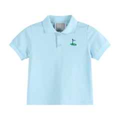 Lil Cactus - Light Blue Golf Hole Polo Shirt: 3T