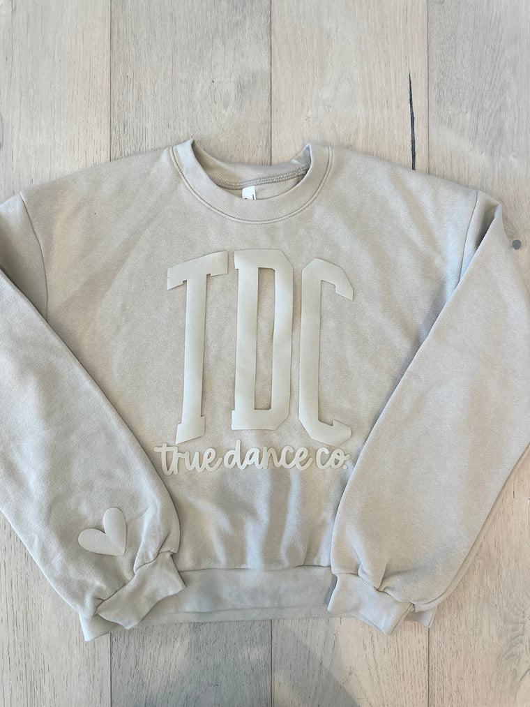 TDC TRUE DANCE CO. + HEART - BONE FLEECE CROP CREW