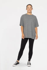 Mono B - Brushed Hacci Oversized Boyfriend Tee: 2TONE GREY / S:M:L (2:2:2)