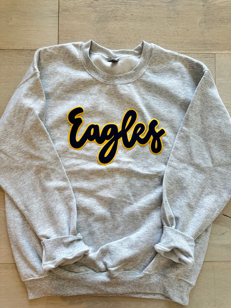 NAVY/YELLOW EAGLES - GREY GILDAN CREW (YOUTH + ADULT)