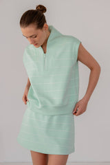 Rae Mode - MODAL SCUBA STRIPE LUXE V-NECK SLEEVELESS TOP: Brink Pink/Cream / S-M-L(2-2-2)