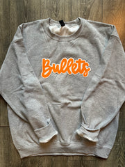 ORANGE/WHITE BULLETS - GREY GILDAN CREW - YOUTH + ADULT