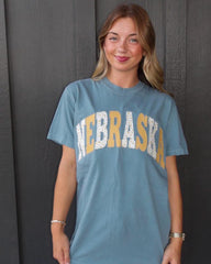 PATCHWORK NEBRASKA - ICE BLUE TSHIRT