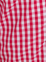 RuffleButts + RuggedButts - Boys Classic Red Gingham Short Sleeve Button Down Shirt: Red / 5