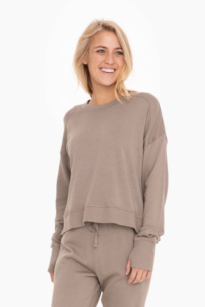 Mono B - Mono B GREEN - Organic Cotton Blend Crew Neck: NATURAL / S:M:L (2:2:2)