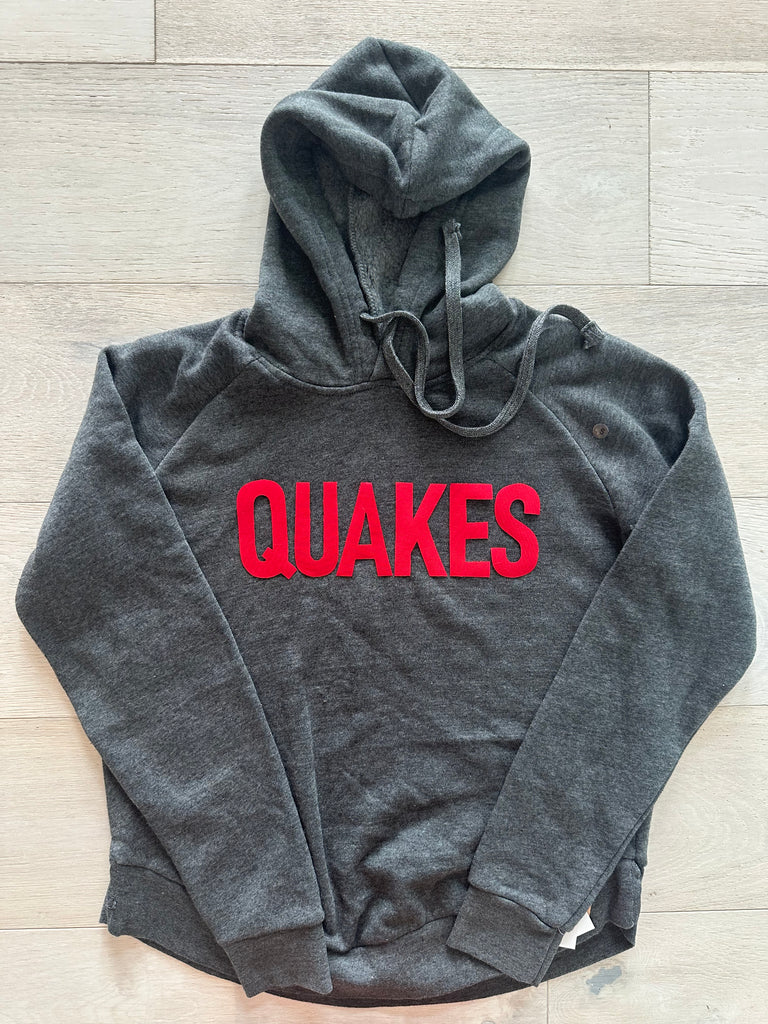 BLOCK QUAKES - GREY ANGEL FLEECE HOODIE