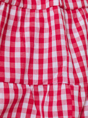 RuffleButts + RuggedButts - Baby Girls Classic Red Gingham Short Sleeve Skirted Romper: Red / 0-3m