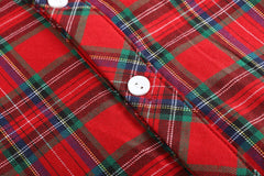 Lil Cactus - Red and Green Tartan Boy Dress Shirt: Red / 2T