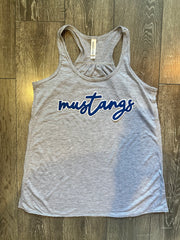 MUSTANGS - GREY RACERBACK TANK