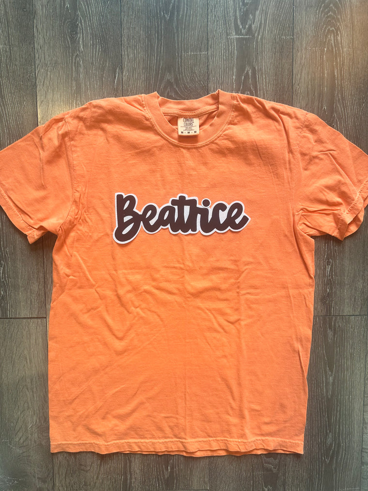 BEATRICE - ORANGE COMFORT COLORS TEE - YOUTH + ADULT