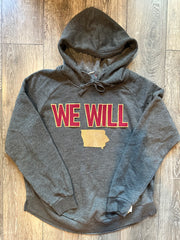 WE WILL w/ STATE - GREY ANGEL FLEECE HOODIE