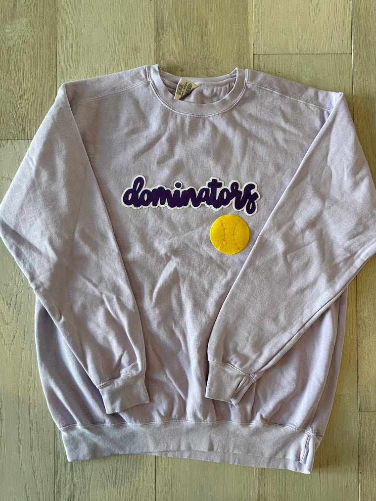 DOMINATORS WITH SOFTBALL - ORCHID COMFORT COLORS CREWNECK