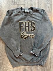 FHS TIGERS - GREY COMFORT COLORS CREW