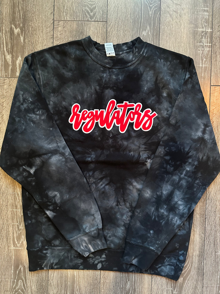 CURSIVE REGULATORS - BLACK DYED CREW