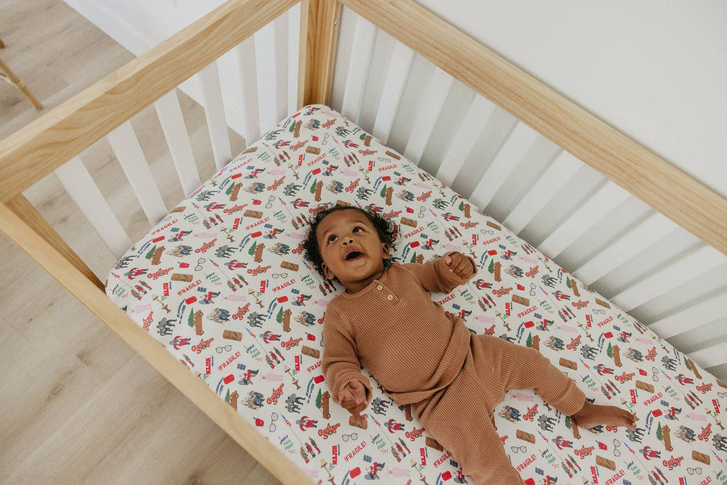 Copper Pearl - Premium Knit Fitted Crib Sheet - A Christmas Story