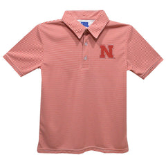 Vive La Fete - Nebraska Huskers Embroidered Red Cardinal Stripes Polo Shirt: S