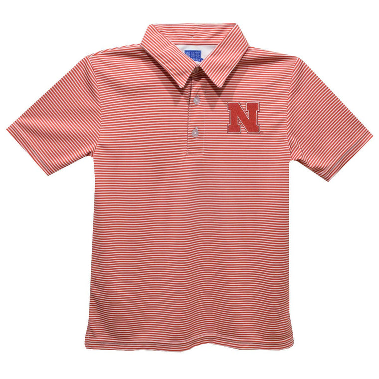 Vive La Fete - Nebraska Huskers Embroidered Red Cardinal Stripes Polo Shirt: 4