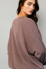 BUCKETLIST - T1770N 'NEBRASKA' Comfy Oversize Graphic Sweatshirt: Red / S-M-L (2-2-2)